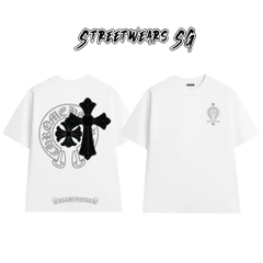 Áo Thun Chrome Heart Cross Shield Gothic Cotton Cao Cấp Form Rộng Unisex - Streetwears SG - CH31