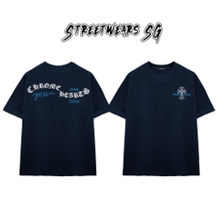 Áo Thun Chrome Blue Sportsed Scripts Cotton Cao Cấp Form Rộng Unisex - Streetwears SG - CH67