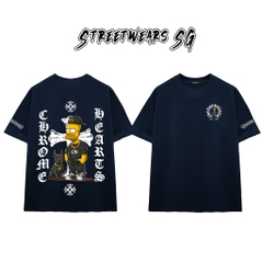 Áo Thun Chrome Heart Simpson Cartoon Gang Star Cotton Cao Cấp Form Rộng Unisex - Streetwears SG - CH36