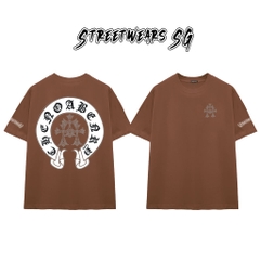 Áo Thun Chrome Heart Triple Cross Horseshoe Charm Cotton Cao Cấp Form Rộng Unisex - Streetwears SG - CH40