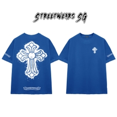 Áo Thun Chrome Heart Street Cross Paint Splash Cotton Cao Cấp Form Rộng Unisex - Streetwears SG - CH19