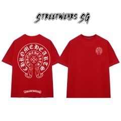 Áo Thun Chrome Heart Double Horseshoe Classic Cross Cotton Cao Cấp Form Rộng Unisex - Streetwears SG - CH28