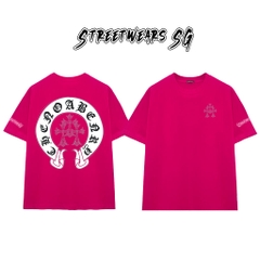 Áo Thun Chrome Heart Triple Cross Horseshoe Charm Cotton Cao Cấp Form Rộng Unisex - Streetwears SG - CH40