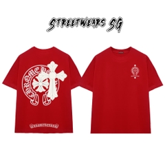 Áo Thun Chrome Heart Cross Shield Gothic Cotton Cao Cấp Form Rộng Unisex - Streetwears SG - CH31