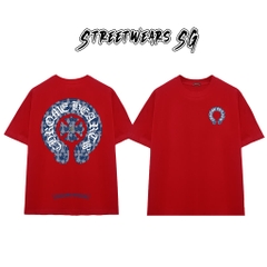 Áo Thun Chrome Heart Blue Denim Horseshoe Cotton Cao Cấp Form Rộng Unisex - Streetwears SG - CH14