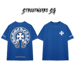 Áo Thun Chrome Gold Trim Cross Cotton Cao Cấp Form Rộng Unisex - Streetwears SG - CH105