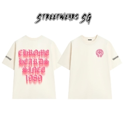 Áo Thun Chrome Heart Pink Gradient Retro 1989 Cotton Cao Cấp Form Rộng Unisex - Streetwears SG - CH39