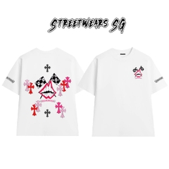 Áo Thun Chrome Heart Smile Teeth Pink Cross Cotton Cao Cấp Form Rộng Unisex - Streetwears SG - CH46