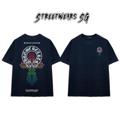 Áo Thun Chrome Heart Rainbow Flame Gothic Cross Cotton Cao Cấp Form Rộng Unisex - Streetwears SG - CH33
