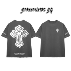 Áo Thun Chrome Heart Street Cross Paint Splash Cotton Cao Cấp Form Rộng Unisex - Streetwears SG - CH19