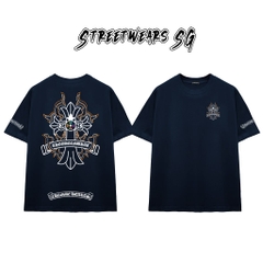 Áo Thun Chrome Flame Cross Graphics Cotton Cao Cấp Form Rộng Unisex - Streetwears SG - CH55