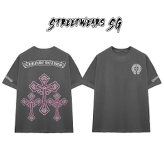 Áo Thun Chrome Cross Pink Crystal Cotton Cao Cấp Form Rộng Unisex - Streetwears SG - CH77