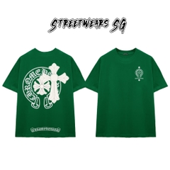 Áo Thun Chrome Heart Cross Shield Gothic Cotton Cao Cấp Form Rộng Unisex - Streetwears SG - CH31