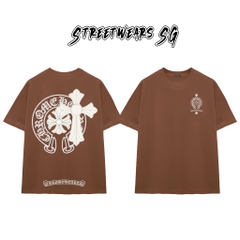 Áo Thun Chrome Heart Cross Shield Gothic Cotton Cao Cấp Form Rộng Unisex - Streetwears SG - CH31