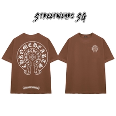 Áo Thun Chrome Heart Double Horseshoe Classic Cross Cotton Cao Cấp Form Rộng Unisex - Streetwears SG - CH28