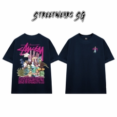 Áo Thun Stussy Nature Bloom Collage Cotton Cao Cấp Form Rộng Unisex Streetwears SG – STU006