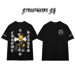Áo Thun Chrome Heart Simpson Cartoon Gang Star Cotton Cao Cấp Form Rộng Unisex - Streetwears SG - CH36