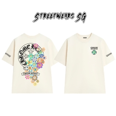 Áo Thun Chrome Multicolor Flowers Smile Graphics Cotton Cao Cấp Form Rộng Unisex - Streetwears SG - CH53