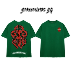 Áo Thun Chrome Heart Gothic Red Gothic Crest Cotton Cao Cấp Form Rộng Unisex - Streetwears SG - CH17