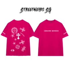Áo Thun Chrome Pattern Patchwork Cotton Cao Cấp Form Rộng Unisex - Streetwears SG - CH103