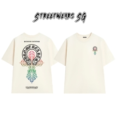 Áo Thun Chrome Heart Rainbow Flame Gothic Cross Cotton Cao Cấp Form Rộng Unisex - Streetwears SG - CH33