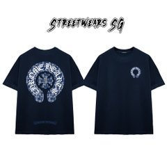 Áo Thun Chrome Heart Blue Denim Horseshoe Cotton Cao Cấp Form Rộng Unisex - Streetwears SG - CH14