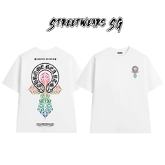 Áo Thun Chrome Heart Rainbow Flame Gothic Cross Cotton Cao Cấp Form Rộng Unisex - Streetwears SG - CH33