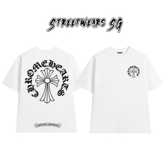 Áo Thun Chrome Heart Cross Basic Gothic Cotton Cao Cấp Form Rộng Unisex - Streetwears SG - CH43