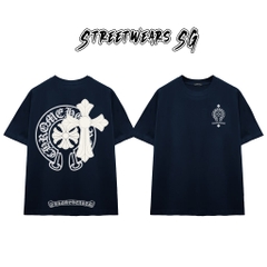 Áo Thun Chrome Heart Cross Shield Gothic Cotton Cao Cấp Form Rộng Unisex - Streetwears SG - CH31