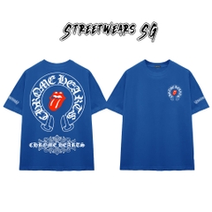 Áo Thun Chrome Heart Lick Tongue Gothic Cross Cotton Cao Cấp Form Rộng Unisex - Streetwears SG - CH32