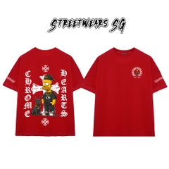 Áo Thun Chrome Heart Simpson Cartoon Gang Star Cotton Cao Cấp Form Rộng Unisex - Streetwears SG - CH36