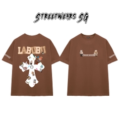 Áo Thun Chrome Labubu Cartoon Cross Graphics Cotton Cao Cấp Form Rộng Unisex - Streetwears SG - CH56