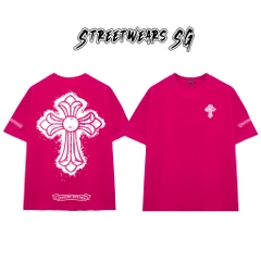 Áo Thun Chrome Heart Street Cross Paint Splash Cotton Cao Cấp Form Rộng Unisex - Streetwears SG - CH19