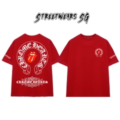 Áo Thun Chrome Heart Lick Tongue Gothic Cross Cotton Cao Cấp Form Rộng Unisex - Streetwears SG - CH32