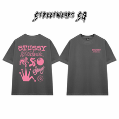 Áo Thun Stussy Worldwide Pink Icons Cotton Cao Cấp Form Rộng Unisex Streetwears SG – STU014