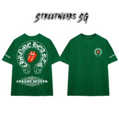 Áo Thun Chrome Heart Lick Tongue Gothic Cross Cotton Cao Cấp Form Rộng Unisex - Streetwears SG - CH32