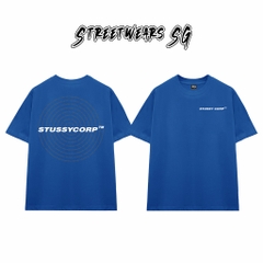 Áo Thun Stussy Corp Spiral Text Cotton Cao Cấp Form Rộng Unisex Streetwears SG – STU015