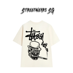 Áo thun Stussy Smokin' Skull Cao Cấp Form Rộng - Streetwears SG - STU54
