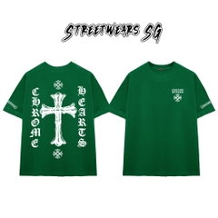 Áo Thun Chrome Bold Crucifix Cotton Cao Cấp Form Rộng Unisex - Streetwears SG - CH102