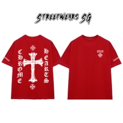 Áo Thun Chrome Bold Crucifix Cotton Cao Cấp Form Rộng Unisex - Streetwears SG - CH102