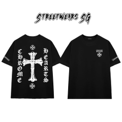 Áo Thun Chrome Bold Crucifix Cotton Cao Cấp Form Rộng Unisex - Streetwears SG - CH102