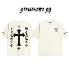 Áo Thun Chrome Bold Crucifix Cotton Cao Cấp Form Rộng Unisex - Streetwears SG - CH102