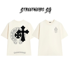 Áo Thun Chrome Heart Cross Shield Gothic Cotton Cao Cấp Form Rộng Unisex - Streetwears SG - CH31