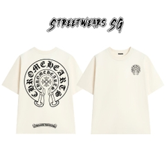 Áo Thun Chrome Heart Double Horseshoe Classic Cross Cotton Cao Cấp Form Rộng Unisex - Streetwears SG - CH28
