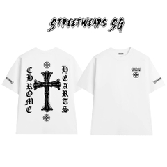 Áo Thun Chrome Bold Crucifix Cotton Cao Cấp Form Rộng Unisex - Streetwears SG - CH102