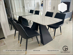 Bộ Bàn Ăn chân A + Ghế Loft ( Sọc )