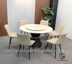 Bộ bàn Ăn Mâm Xoay Bắc Âu + Ghế Camila