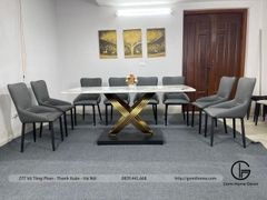 Bộ Bàn Ăn Bắc Âu + Ghế Roal Sọc