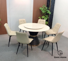 Bộ Bàn Ăn Tròn Xoay ( Đá Ceramic Cao Cấp  )