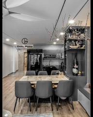 Bộ Bàn Ăn Chân OO Inox Mạ PVD + 6 Ghế Sheraton (V)